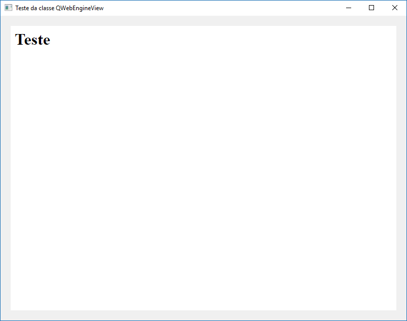 Teste com a classe QWebEngineView