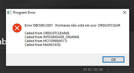 falta de EXECUTAR COMO ADMINISTRADOR